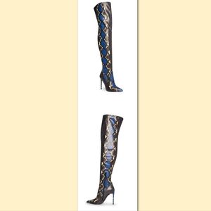 Vava Blue Snake Over The Knee Boots